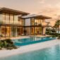 Ultra-luxury modern villa at The Oasis by Emaar Dubai with infinity pool and swimmable lagoon.